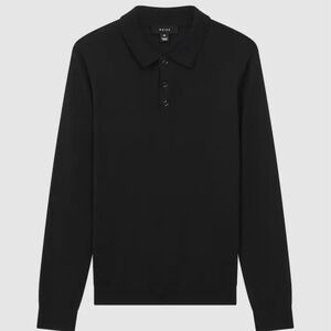 🖤BUY 2 GET 1 FREE Reiss Black Long Sleeve Polo Shirt